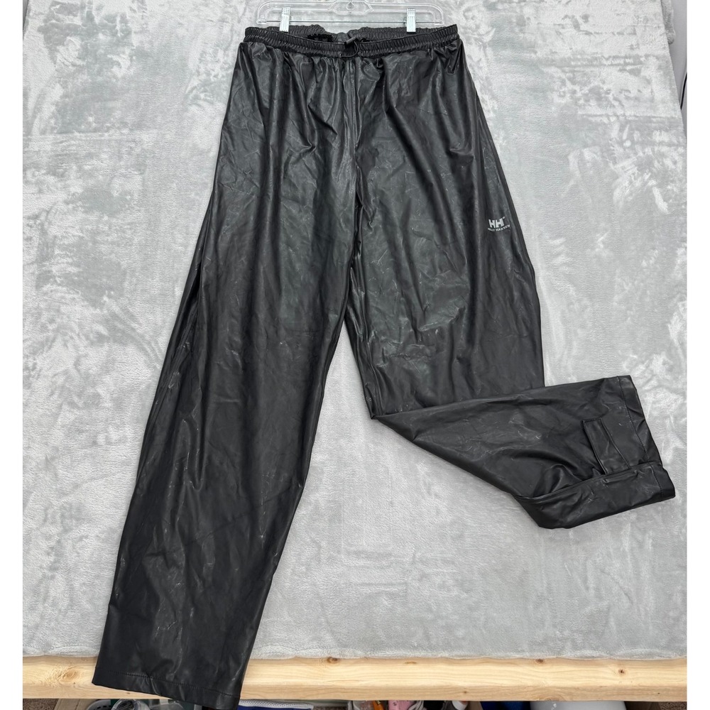 Helly Hansen Shell Pants Unisex XL Black Polyurethane (PU) Rain Gear Snap Ankle